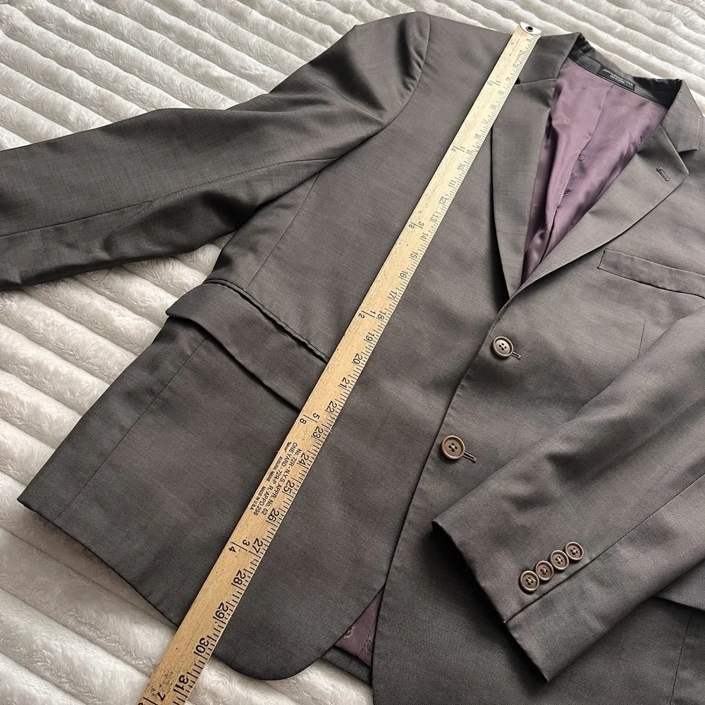 John Varvatos Blazer suit Jacket Wool Twill Men's 42R Gray Sport coat canada